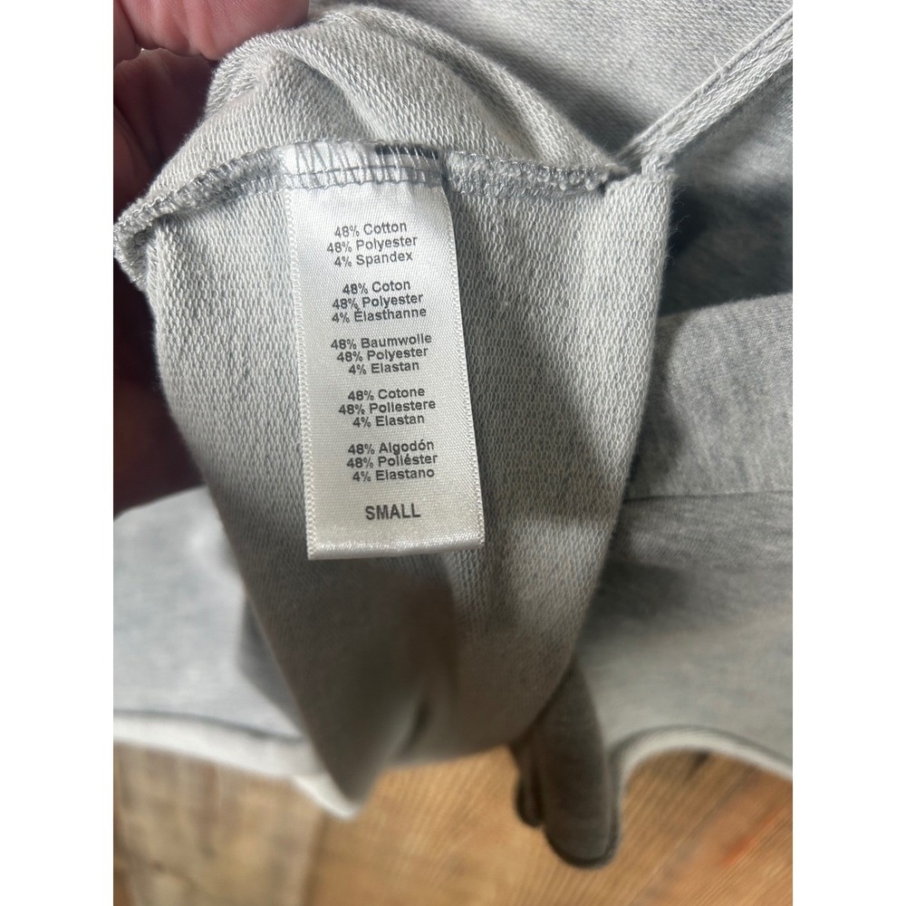 Project Social T Out From Under Gray Cropped Sweatshirt Top Small V Neck Raw Hem - Picture 5 of 6